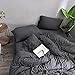 LIFETOWN 100% Jersey Knit Cotton Duvet Cover Set T-Shirt Feel Bedding Set Ultra Soft Wrinkle-Free (Heathered Dark Grey, King)