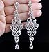Drops Austrian Crystal Rhinestone Silver Chandelier Dangle Earrings Bridal E2088 5 Colors (White)