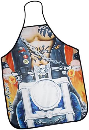 Dolity 39 Options New Novelty Funny Sexy Joke Aprons Rude Kitchen Cheeky BBQ Cooking Apron Novelty Home Aprons Linen Bib - Motorcycle Man, 58x72cm