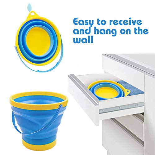 Shindel Foldable Bucket, 3PCS Foldable Pail Bucket Collapsible Buckets for Kids Beach Play Camping Gear Water and Food Jug, Dog Bowls, Camping, 2.5L