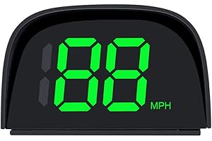 SURAKEY Car HUD Speedometer Speed Monitor Real-Time Speed Head Up Display KM/MPH Display Voice with USB Power Cable LED Digital Driving Speed Warning for Car Motorcycles (Green MPH)