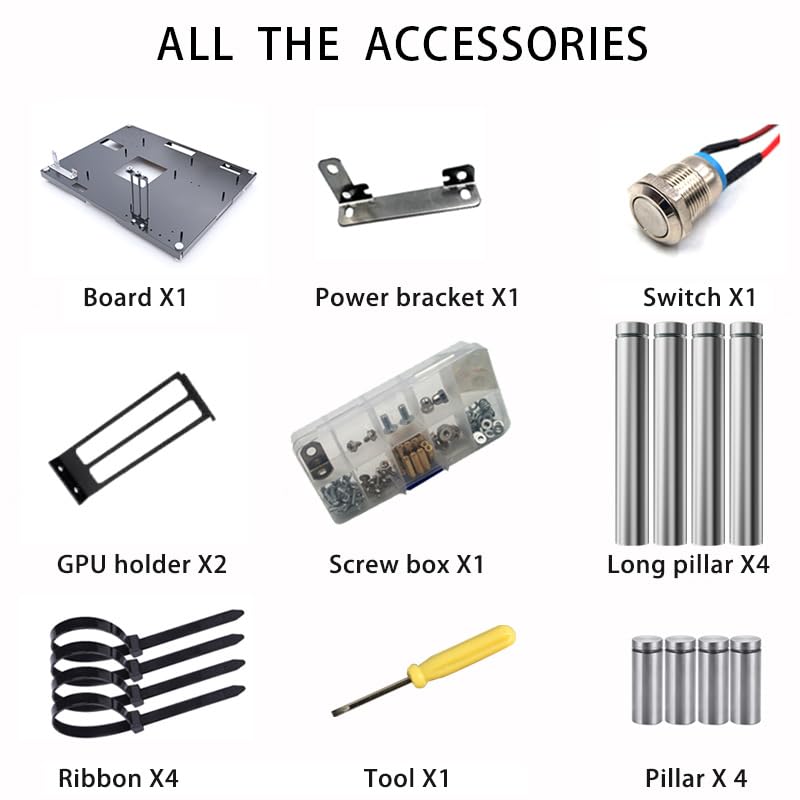 Stackable Open Air Computer Case Rack – Modular PC Frame Chassis for ATX/MATX/ITX Motherboards, Ideal for Studio, Mining Rig, DIY Builds