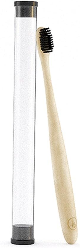 PURITY BRUSH - Wheat Straw Toothbrush Bamboo Charcoal Soft and Fine Bristles Get Sparkling Teeth for Kids and Adult (Beige)