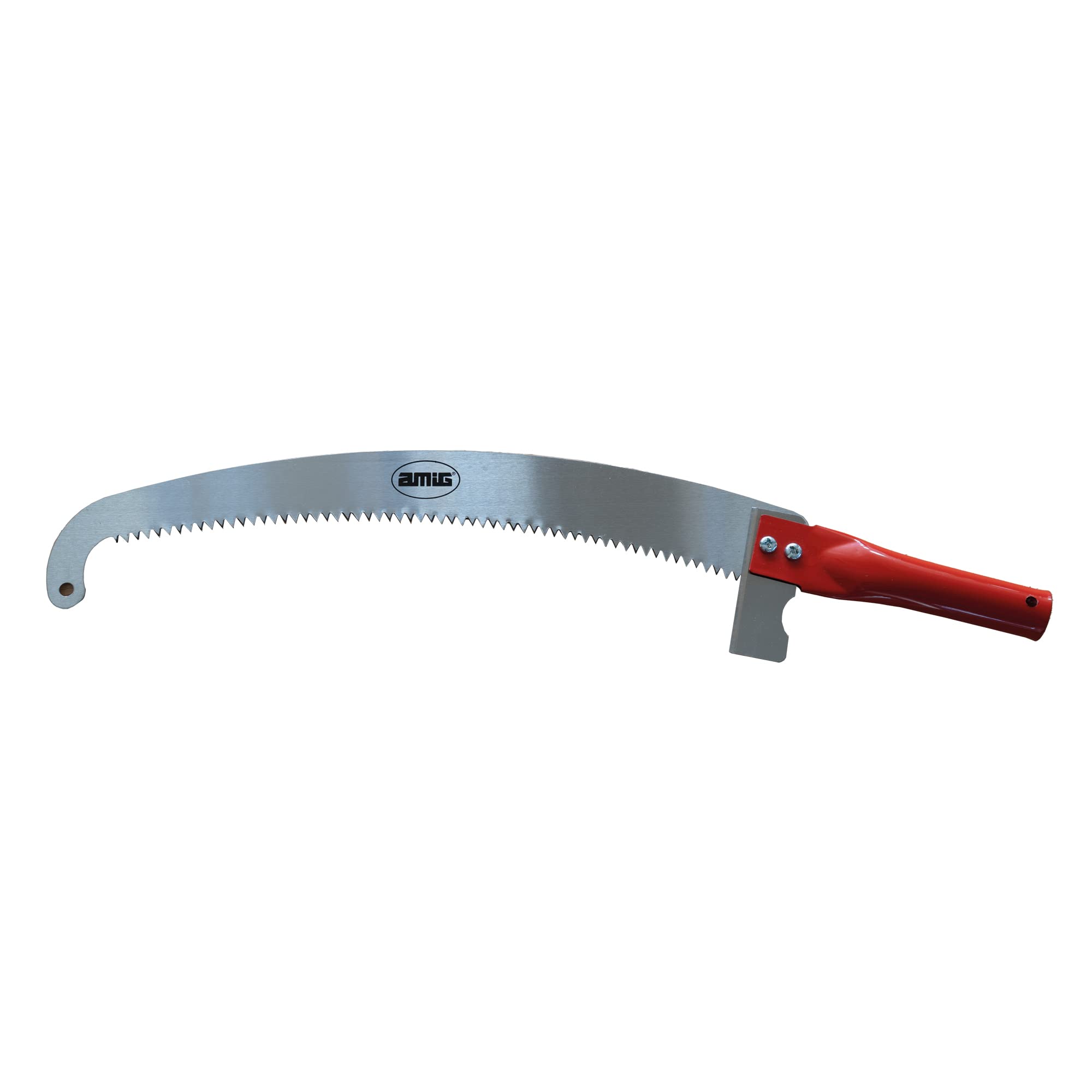 Amig - Pruning Saw in Height - 410 mm Steel Blade - Tubular Steel Handle with Hole - Use with Ø25 mm Poles - Hand Saw for Cutting Branches and high logs - Does not Include Pole