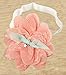 DANMY Baby Girl Super Stretchy Headband Big Lace Petals Flower Baby Headband Newborn Hair Accessories (4PCS Mixed color)