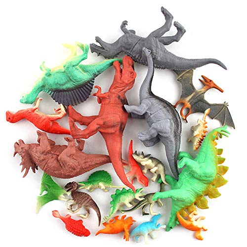 Wenini Dinosaur Toys Sets for Kids, 20 Pieces Plastic Dinosaurs Figures Include Triceratops, Brachiosaurus, Spinosaurus,Stegosaurus, Pterodactylus, T Rex Toys for Boys and Girls (20 Pieces) - Thumbnail 3