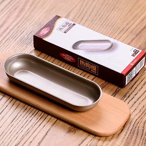 Bakerdream Hot Dog Bun Pan Hotdog Bread Mold Non Stick Bakeware 7 inch Oval Hot Dog Mould Pack of 2 (7" Oval 2pcs)