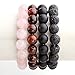 JOVIVI 10MM Natural Lava Rock Essential Oil Diffuser Gemstone Healing Power Round Elastic Stretch Bracelet Variation Colors and Material