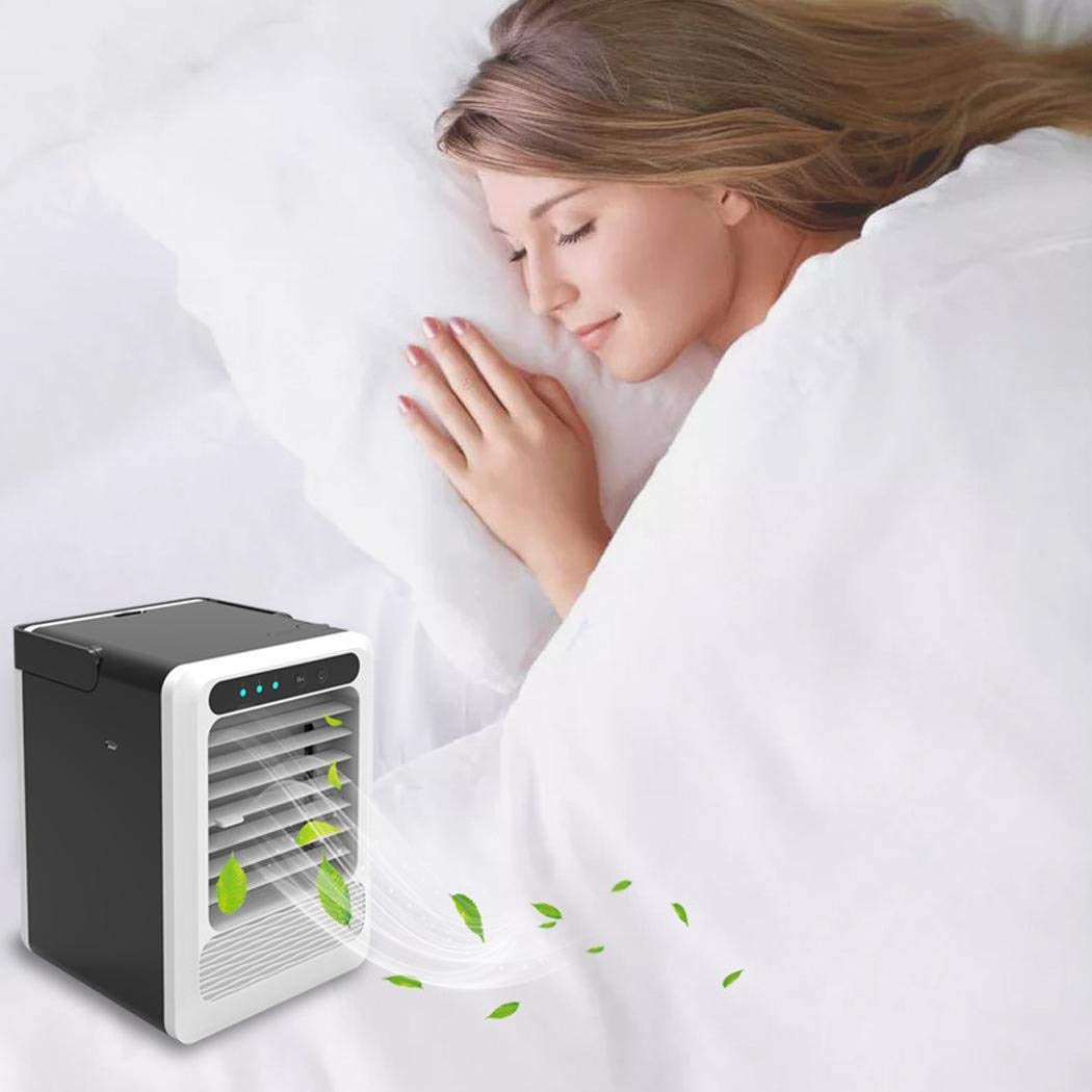 GUIGSI Climatizzatore Portatile Mini Freddo,Raffreddatore d\'Aria Evaporativo,Lavoro di Alimentazione USB, Adatto per casa, Camera da Letto, Ufficio, Camper