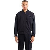 Armani Exchange mens Logo Zip Up Bomber Jacket
