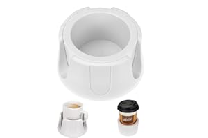 CUBE TECH Anti-Spill Cup Holder, Drink Coaster with Anti-Slip Mat Fits Drink for Home Office Outdoors (White)