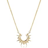 MEVECCO Dainty Gold Sun Moon Necklace for Women 18k Gold Plated Moon and Sun necklace Pendent Necklace Cubic Zircon Minimalist Handmade Necklace for Jewelry Gifts