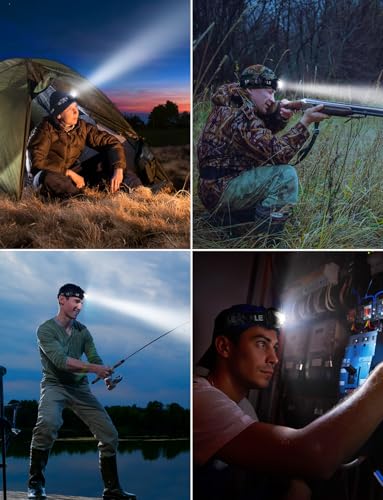 LE Headlamp, LED Head Lamp with 5 Light Modes Headlight and Red Light, LED Rechargeable Headlamps, IPX4 Splashproof Casing, Ideal for Camping Jogging, USB Cable Included, 3200008
