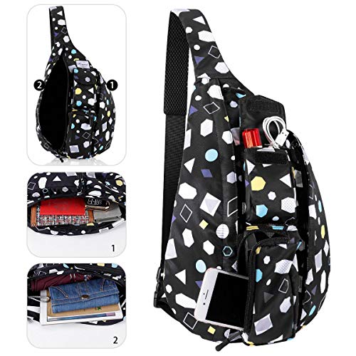KAMO Sling Backpack - Travel Rope Bag Crossbody Pack for Women Men Teens - Waterproof Outdoor Shoulder Backpack for Trekking Bicycle Sport Hiking Camping