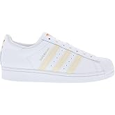 adidas Originals Mens Superstar Classic Low Top Sneaker Shoe, White/Orange, 10