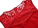 KIRA Women's Sleeveless A-Line Evening Party Lace Cocktail Dress (Small, Red)