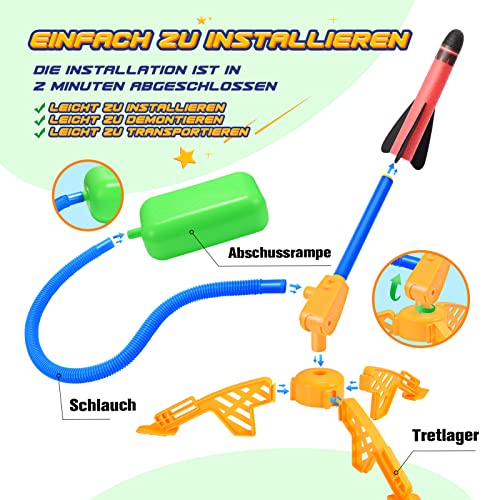 Anginne Rocket Air Pressure, Outdoor Toy for Children - Gifts for Boys Girls