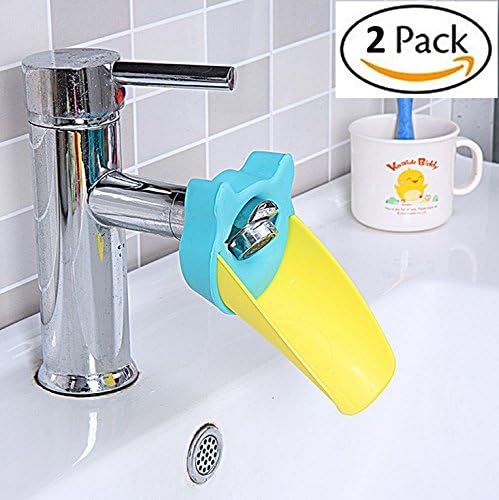 Set of 2 Bath Spout Cover Soft Flexible Silicone for Your Bathtub; Baby Safety ,Faucet Extender (Blue)