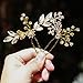 Yean Gold Wedding Hair Pin Vintage Leaf and Flower Bridal Hair Clips Pins for Brides and Bridesmaids (Set of 2)