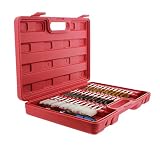 ABN Auto Wire Brush 38-Piece Set - Stainless Steel, Brass, Nylon with Handle, Extension Bar, 1/4in Hex Drill Shank