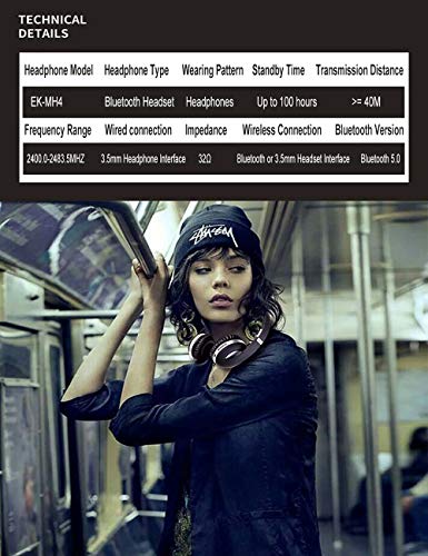 OYEALEX Bluetooth Headphones Over Ear,Cell Phones/TV 120 Hours Standby time Wireless High Fidelity Stereo Over-Ear Headphones (Blue)