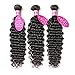 Younsolo Deep Wave 3 Bundles (8 10 12) 8A Grade 100% Unprocessed Virgin Remy Brazilian Human Hair Extension Deep Wave Bundles Natural Color Can Be Dyed and Bleached