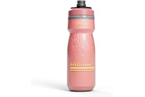 CamelBak Podium Chill Insulated 21oz Bike Water Bottle - Easy Squeeze Bottle - Fits Most Bike Cages, Coral Sunset