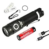 SKYBEN Klarus ST10 CREE XM-L2 U2 LED 1100 Lumens Rechargeable Super Bright Compact Flashlight with 1x18650 Battery, Lanyard, Charging Cable,O-Ring, USB Light and Battery Case