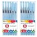 U.S. Art Supply 12-Piece Water Coloring Brush Pen Set of 12 (2 of each size - 01, 02, 03, 04, 07,10) - Refillable, Watercolor, Calligraphy, Painting