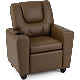 Costzon Kids Recliner Chair with Cup Holder, Toddler Adjustable Lounge Chair w/Footrest for Boys Girls Room, Ergonomic Baby Child Furniture Sofa for Age 3+ Gifts, Kids Mini Recliner up to 150 lbs