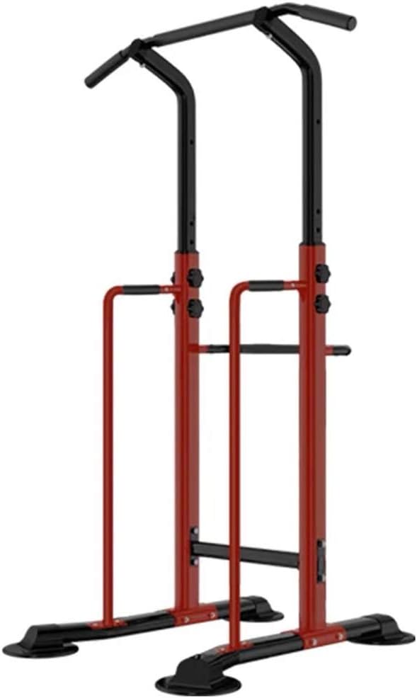 Pull Up Bars Free Standing Stand Dip Station Power Tower Fitness Equipment Strength Training for Home Gym 990 Weight Capacity (Size : B-red)