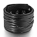 INBLUE Men's Large Alloy Genuine Leather Bracelet Bangle Cuff Black Silver Punk Rock Adjustable Fit 7~9 inch