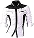 jeansian Men's Slim Fit Long Sleeves Casual Shirt Z018 White XXL
