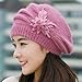 AutumnFall Fashion Womens Flower Knit Crochet Beanie Hat Winter Warm Cap Beret