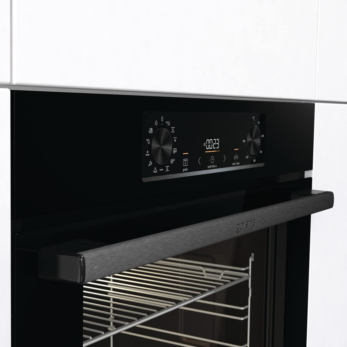 Gorenje OptiBake BOS6737 E02B Einbau-Backofen / 77L / AquaClean/Heißluft/ExtraSteam/AirFry/PerfectGrill/Pizzamode 300°C/Schwarz 5