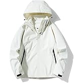 congluoki Men's Waterproof Windbreaker with Removable Hood Lightweight Rain Coats for Casual Hiking Cycling