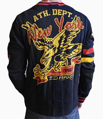 Ed Hardy Men's Christian Audigier Varsity Jersey Cardigan Sweater
