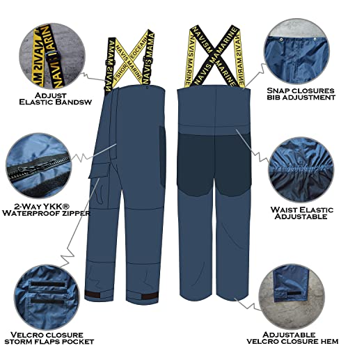 Sailing Jacket with Bib Pants Overall Waterproof for Men Women Fishing