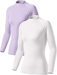 TSLA Women's Thermal Long Sleeve Tops, Mock Turtle