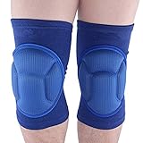 ANMKOT 1 Pair Black Thick Sponge Collision Avoidance Kneeling Kneepad Outdoor Climbing Sports Riding Protector Protection (Blue)