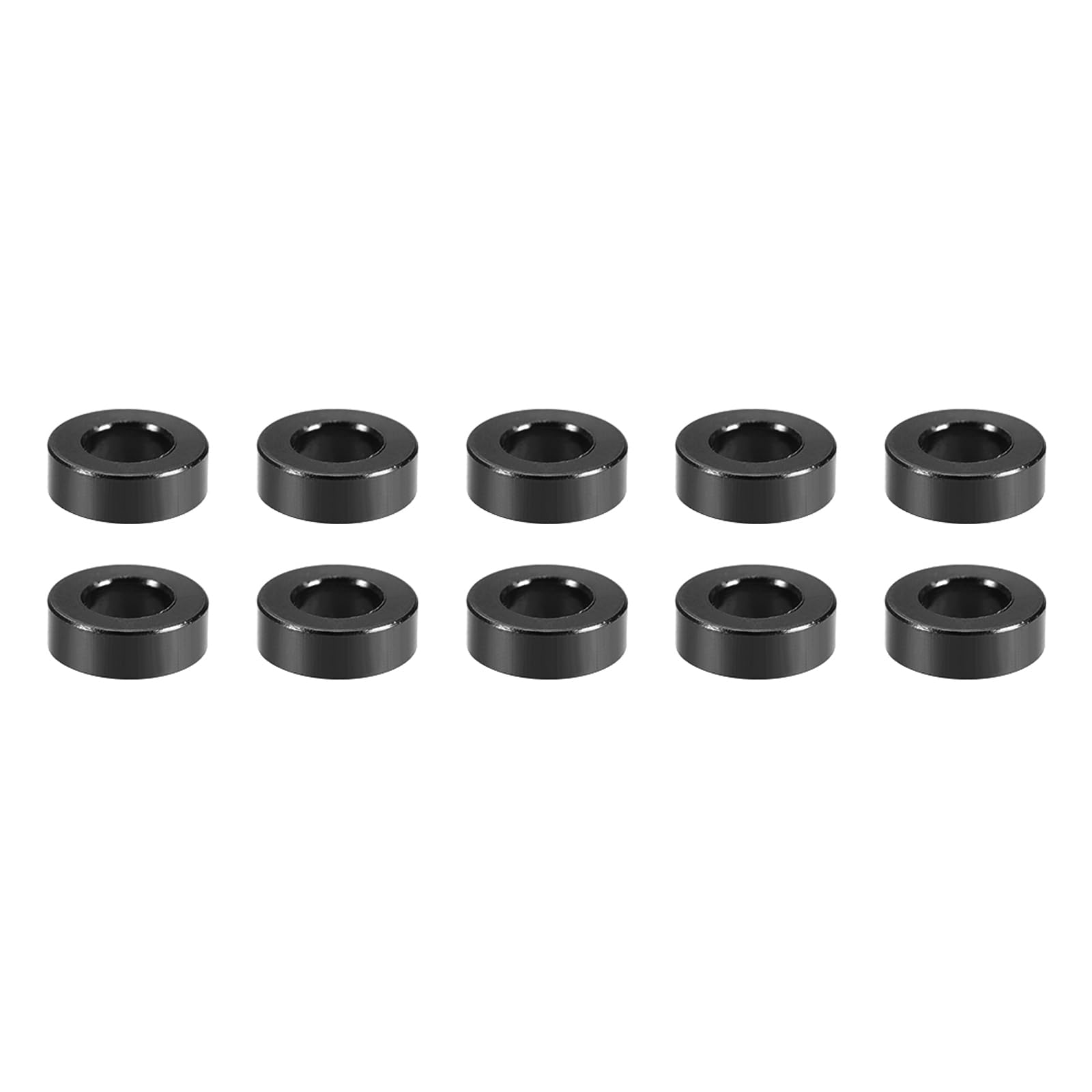 YOKIVE 10 Pcs Standoff Spacer, Aluminum Round Straight Spacer | Prevent Joint Deformation, Great for Robot, Drone (Black, 3.1x6x2mm)
