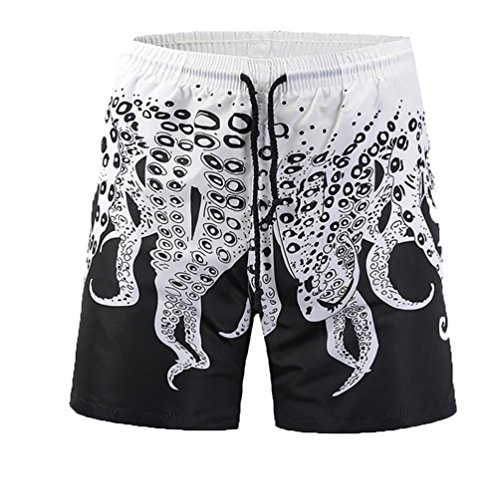 Photno Men's Swim Trunks Short Pants Elastic Waist Beach Sports Slim Jogger Baggy Trouser Swimwear