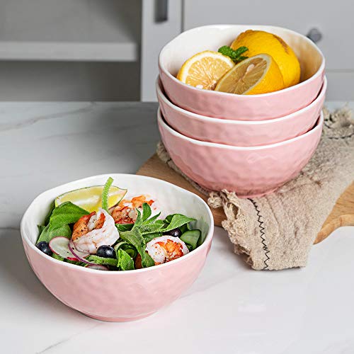 Krokori Salad Bowls, Ceramic Bowls Cereal Bowls Soup Bowls with Ruffled Edge for Salad, Cereal