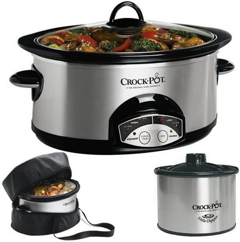 Crock Pot SCCPVP609-S 6-Quart Slow Cooker w/ Travel Bag & Little Dipper