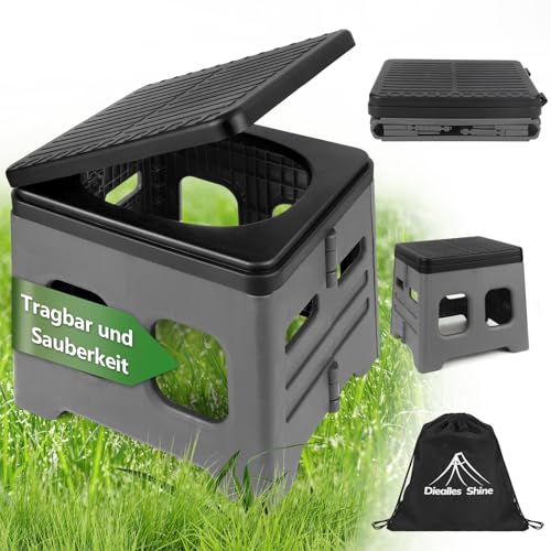 Diealles Shine Portable Toilet, Portable Camping Toilet, Foldable Dry Bath Camper for Camping Hiking Traveling