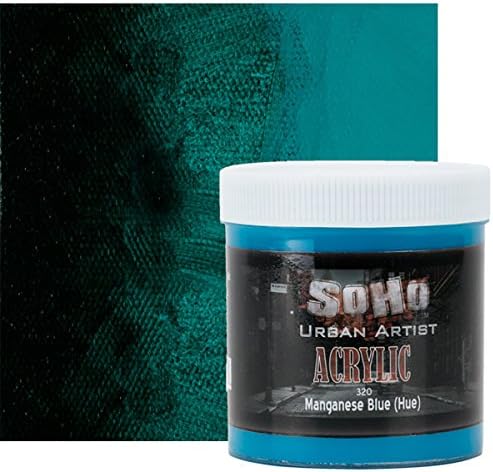 Soho Urban ArtistHeavy Body Acrylic Paint - 500 ml Jar - Manganese Blue Hue - Thick, Rich Color, Excellent Coverage, Professional Quality - Artists Acrylic Paint