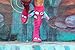 Women's Novelty Knee High Socks With Ears & Grippy Soles (Pink Spanky), Spanky, One Size