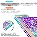 LeYi Compatible with Galaxy S6 Case with 2 Tempered Glass Screen Protector for Girls Women, Glitter Sparkle Diamond Quicksand Phone Case for Samsung Galaxy S6, Teal/Purple