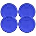 Pyrex 7201-PC Round 4 Cup Cadet Blue Plastic Storage Lid, Made in USA - 4 Pack