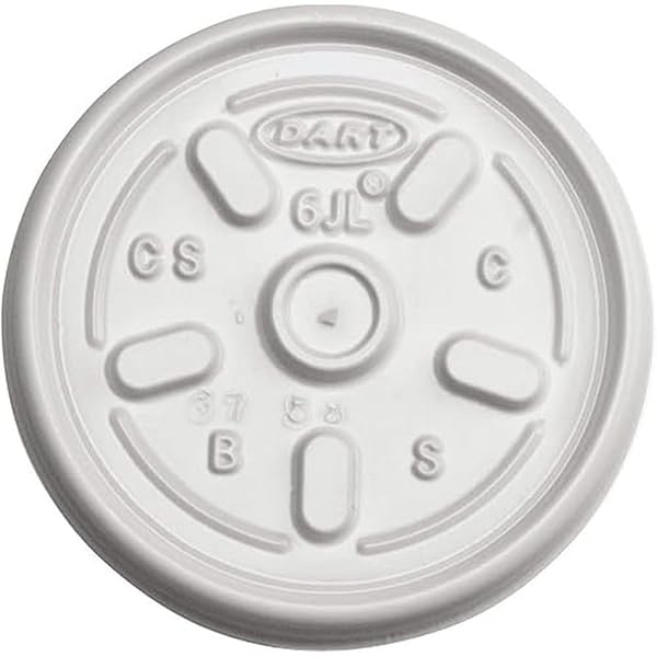 DART WHITE VENTED PLASTIC LID, 6JL (1,000 COUNT)